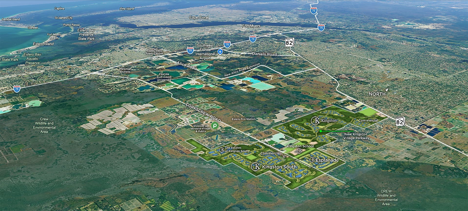 Kingston master site map showing the master-planned community layout